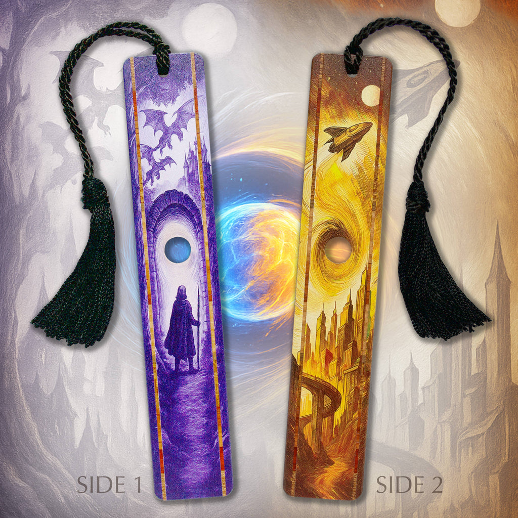 Sci-Fi Wooden Bookmark – Time Travel Wormhole Portal