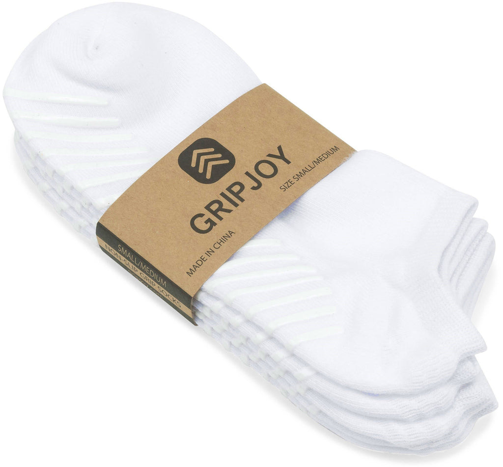 White Low Cut Non-Slip Socks - 3 pairs