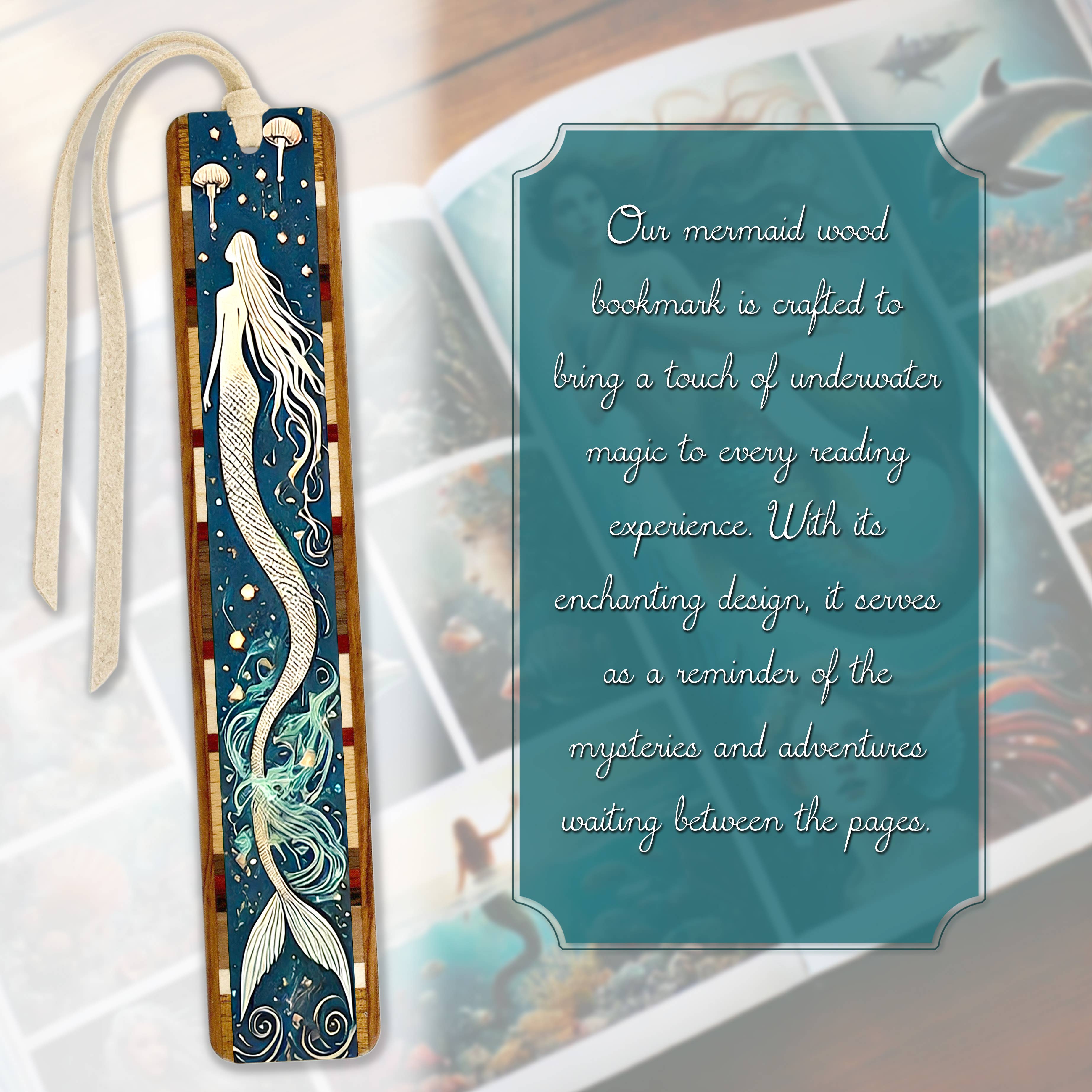 Mermaid Handmade Wooden Bookmark