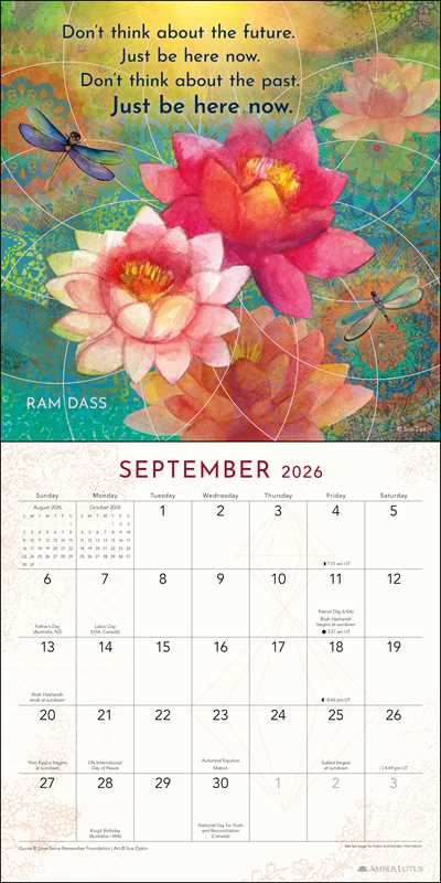 Be Here Now 2026 Wall Calendar by Ram  Dass