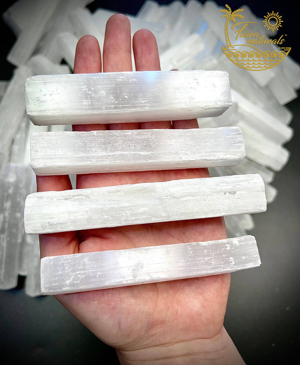 Selenite Crystal Wand (4 inch)  Imported from Morocco (1 piece)