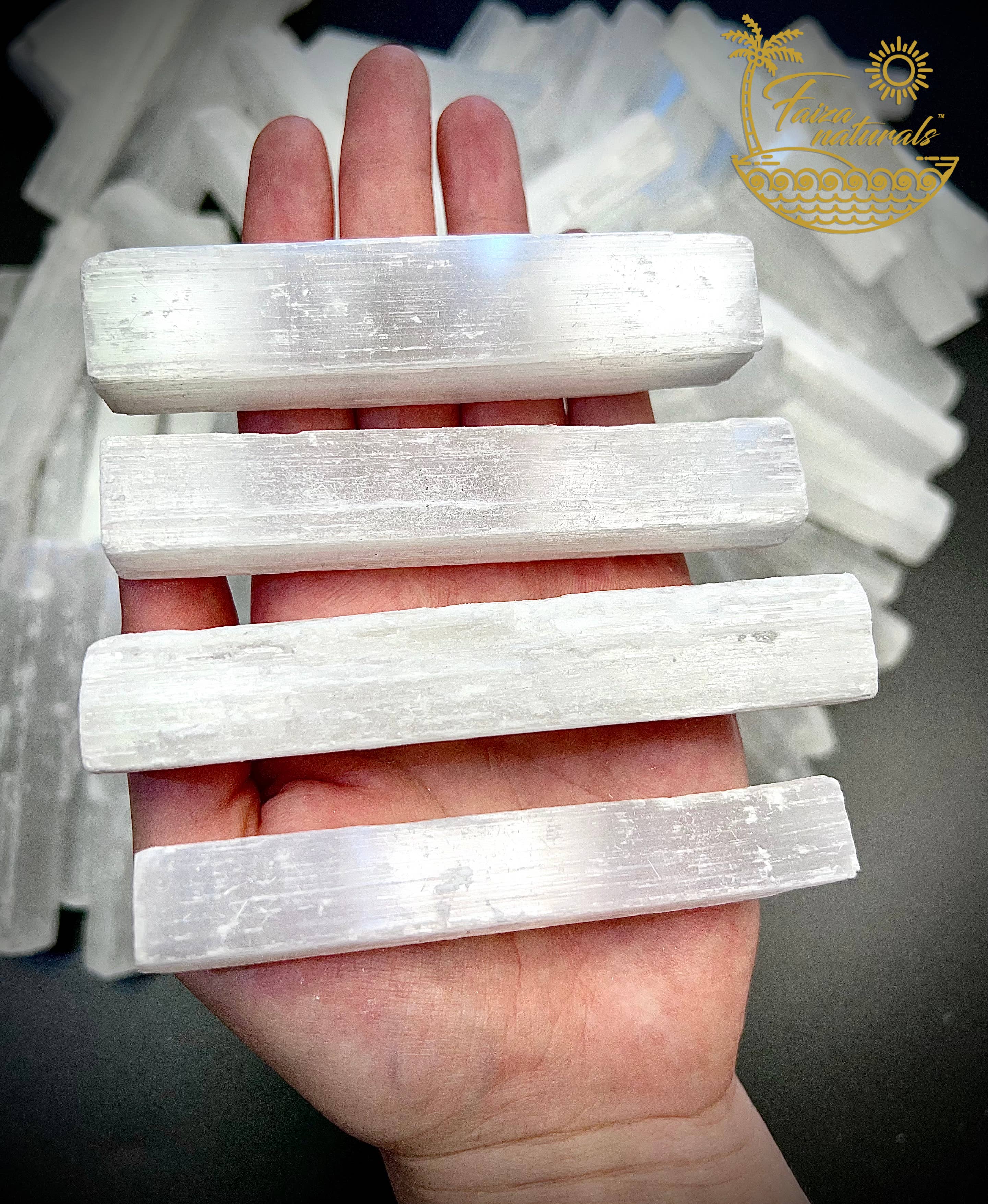 Selenite Crystal Wand (4 inch)  Imported from Morocco (1 piece)