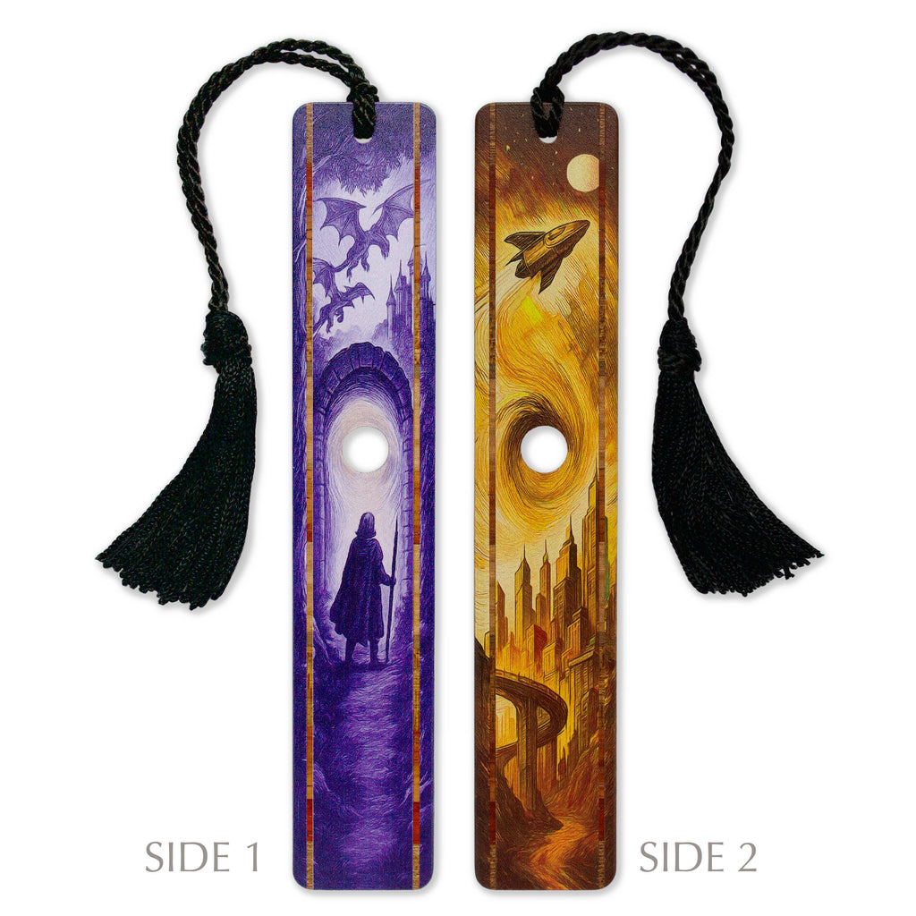 Sci-Fi Wooden Bookmark – Time Travel Wormhole Portal