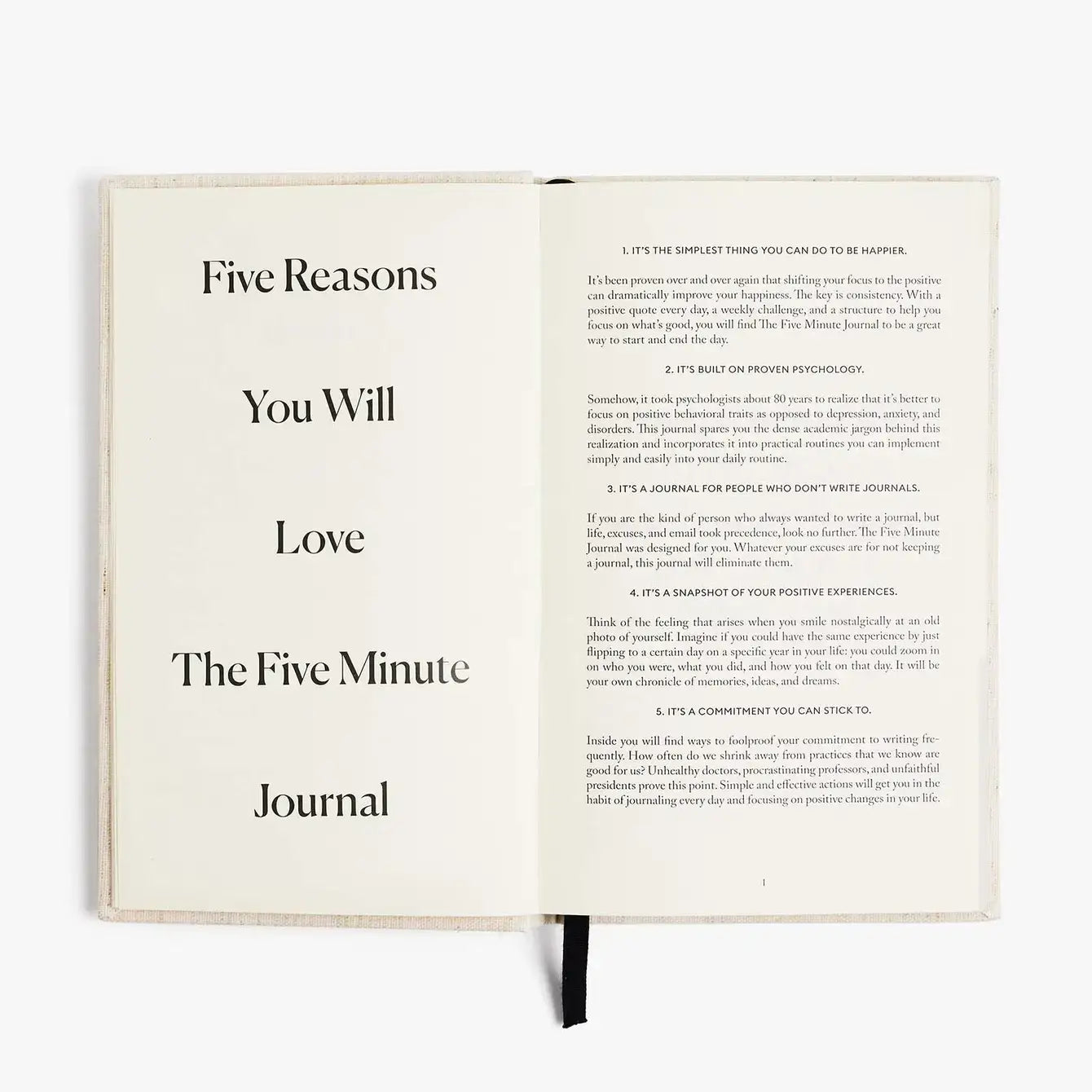 The Five Minute Journal Linen - Daily Guided Gratitude