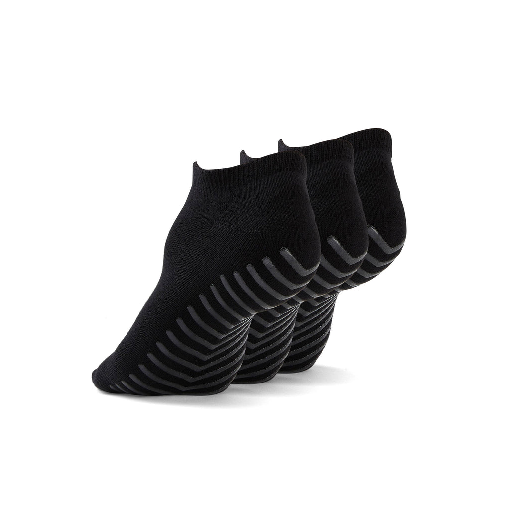 Black Low Cut Non-Slip Socks - 3 pairs
