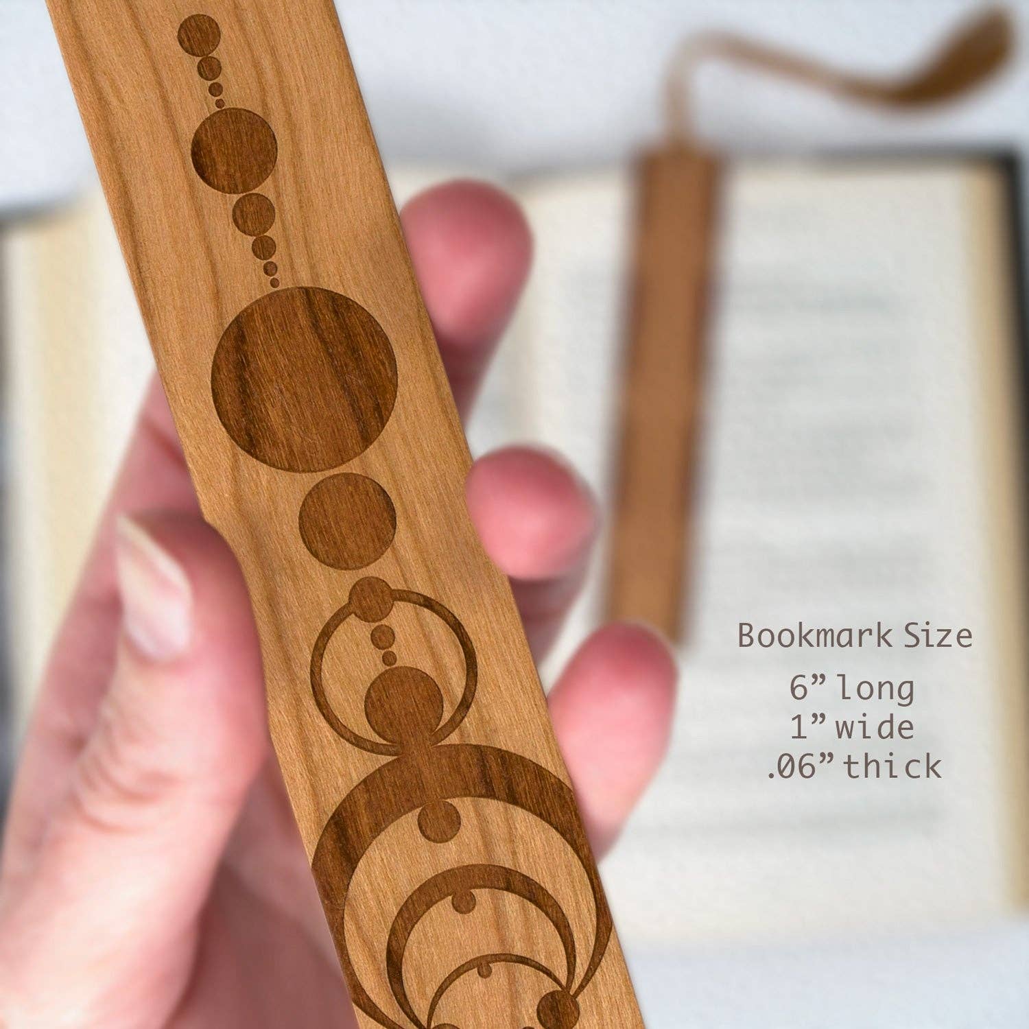 Crop Circles Engraved Handmade Wooden Bookmark