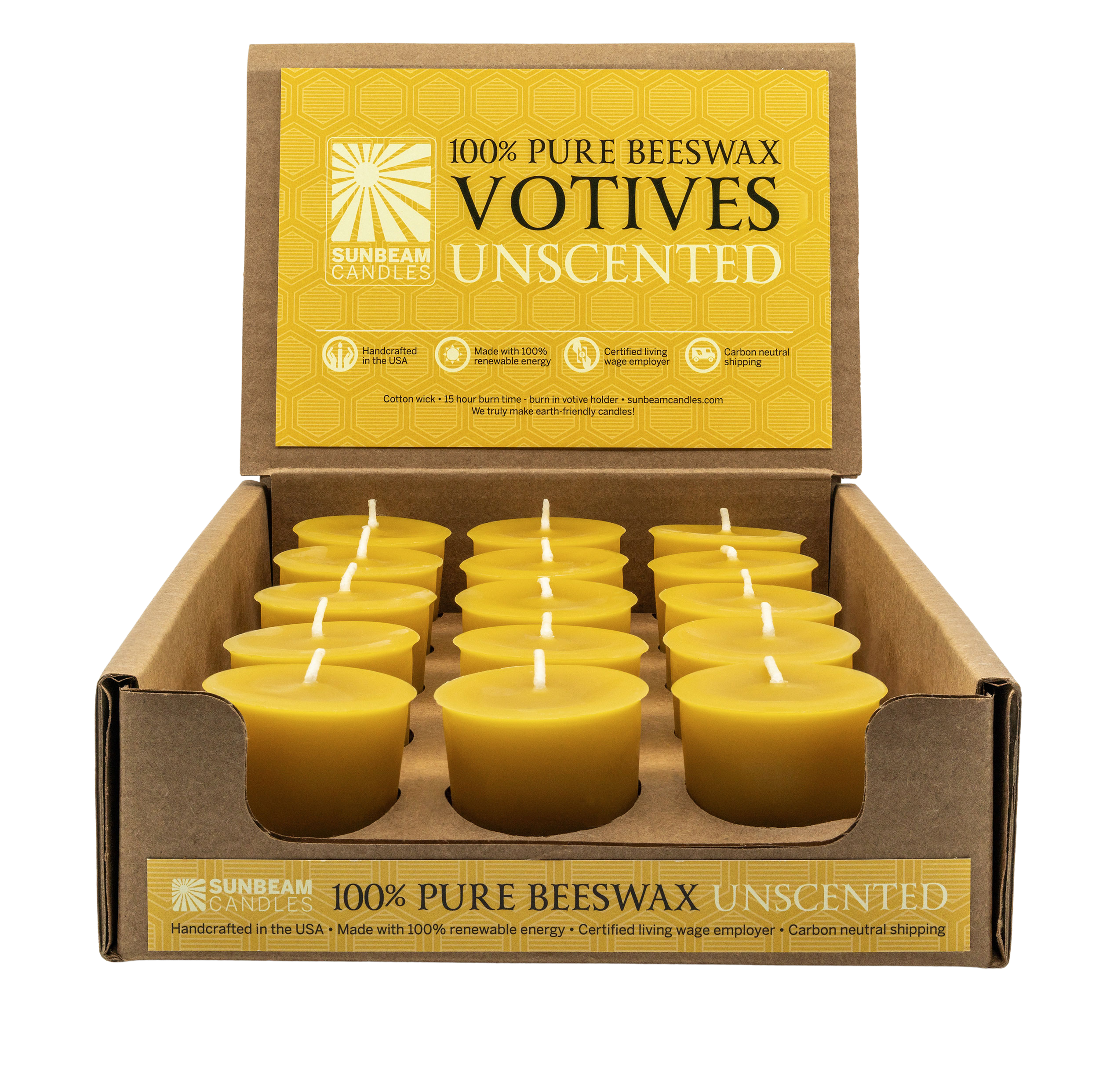 Natural Beeswax Votive - Unscented