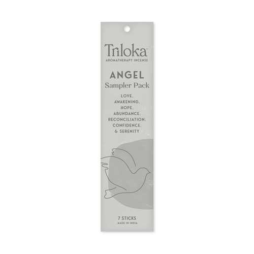 Triloka Angel Sampler Pack incense packaging on a white background