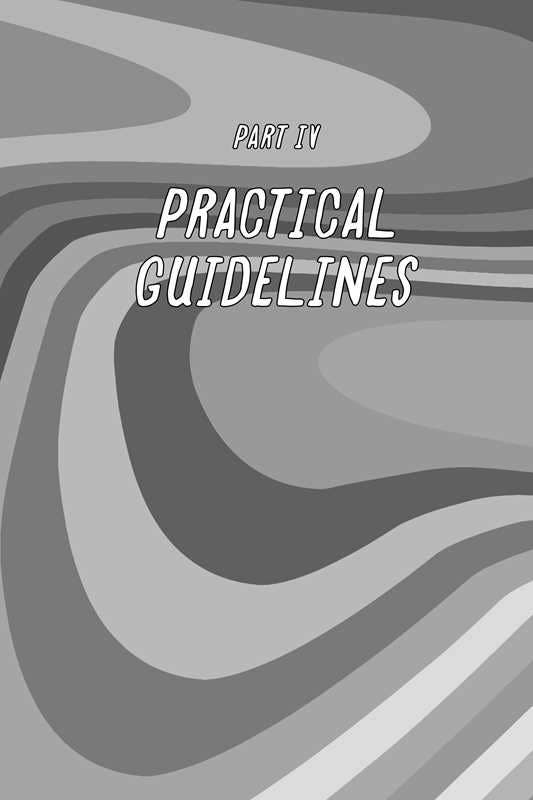 Gray wavy patterned background with 'Part IV Practical Guidelines' text
