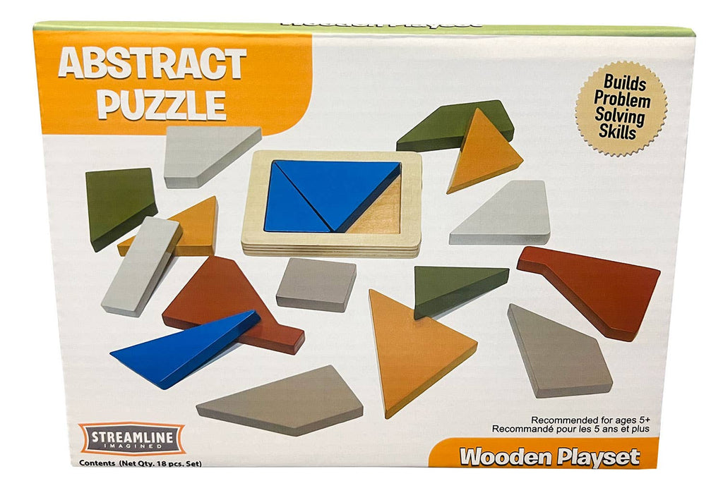 Abstract Wooden Puzzle - 18 Pc Set