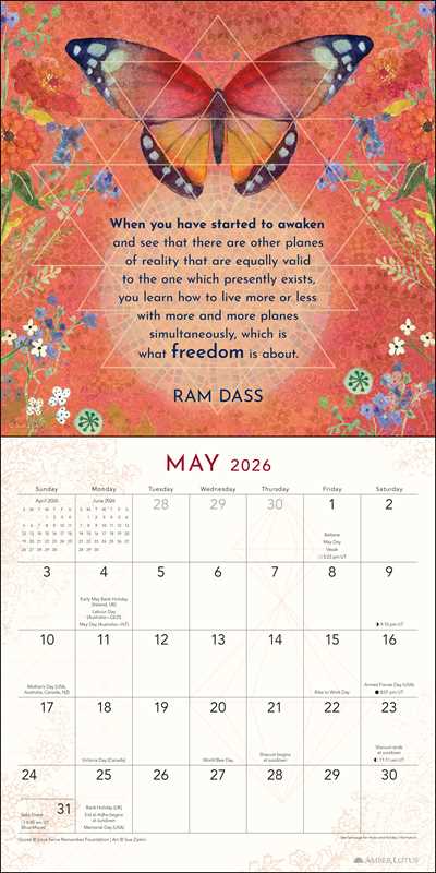 Be Here Now 2026 Wall Calendar by Ram  Dass
