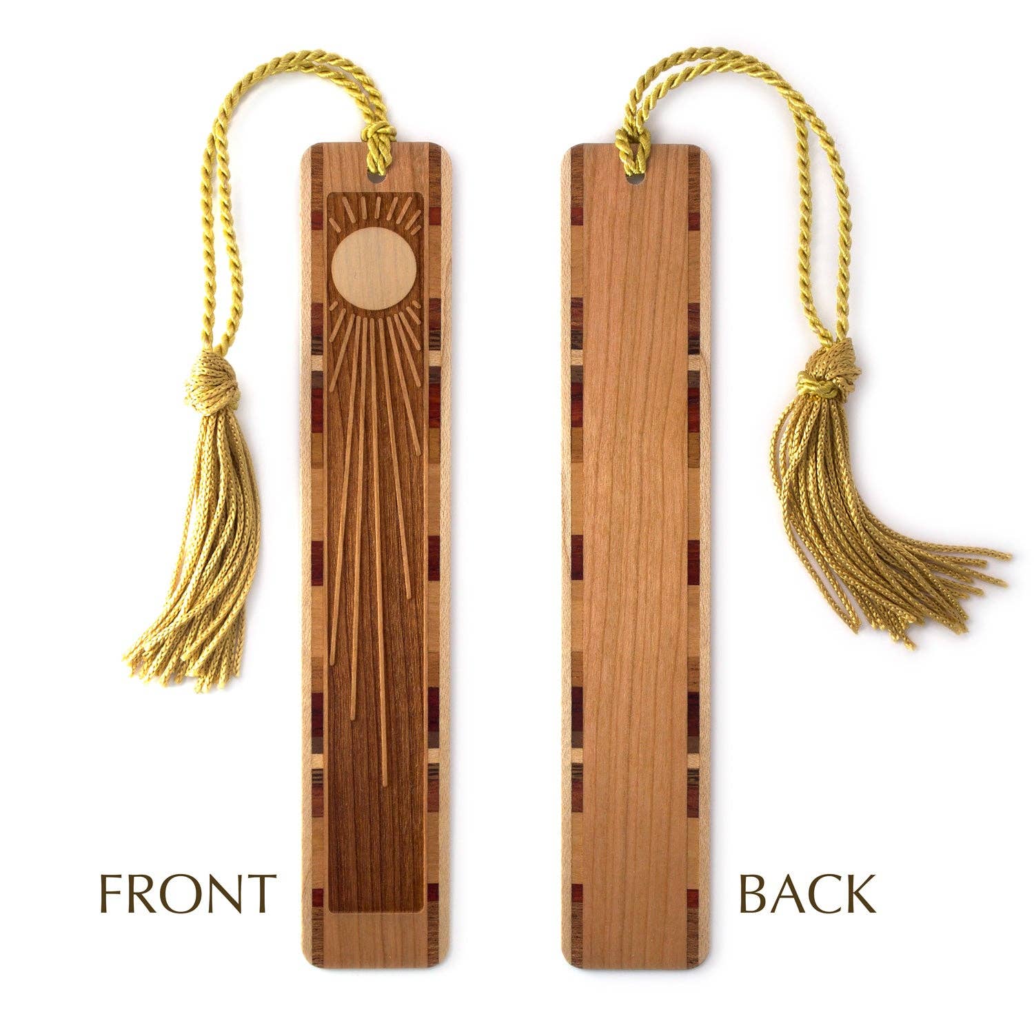 Sun Rays Sunshine Handmade Engraved Wooden Bookmark
