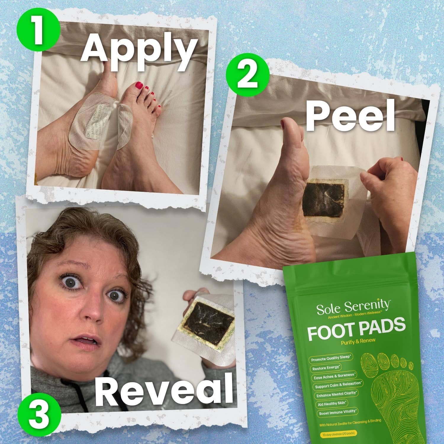 Sole Serenity Detox Foot Pads with Zeolite and Wormwood