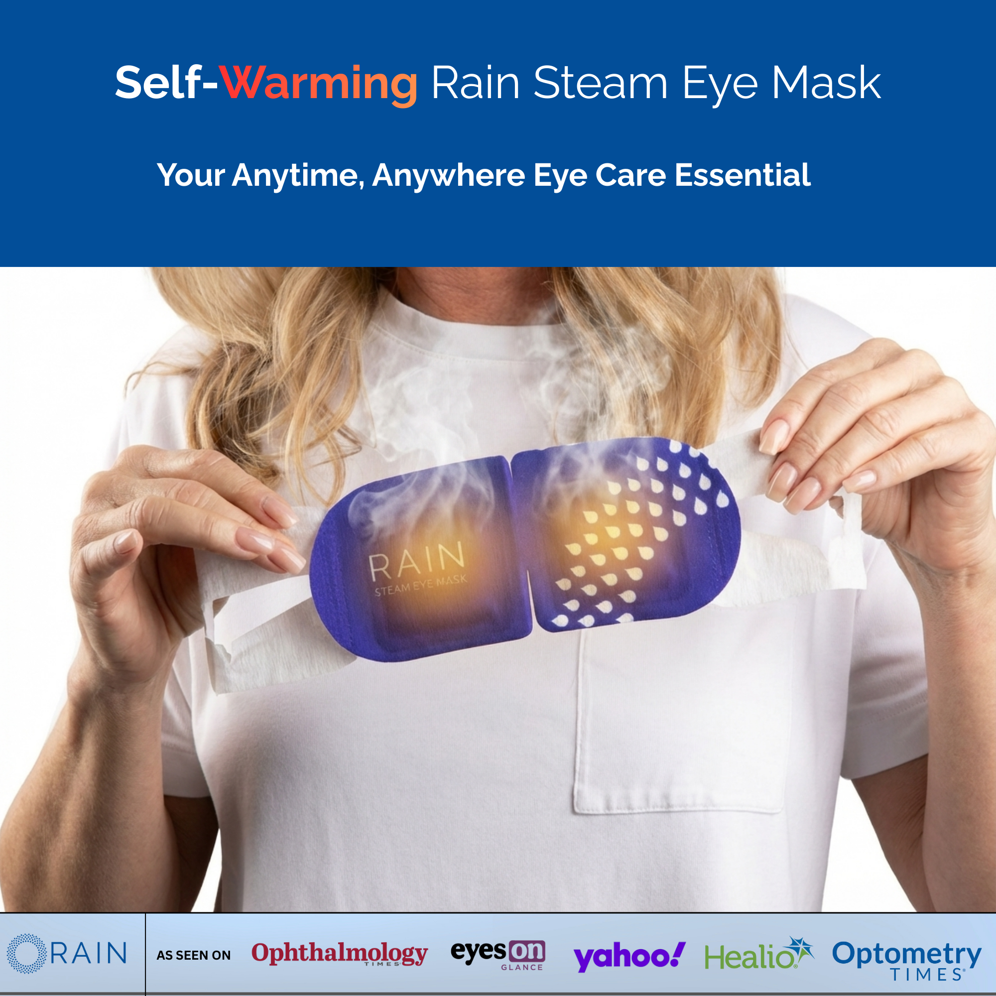 Rain Self-heating Warm Compress Eye Masks, 20 count