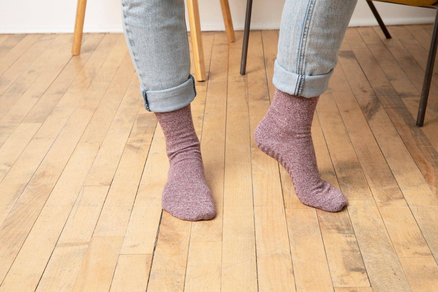 Green/Blue/Maroon Original Crew Non-Slip Socks - 3 pairs