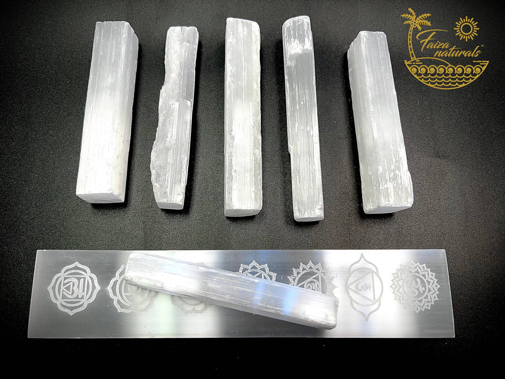 Selenite Crystal Wand (4 inch)  Imported from Morocco (1 piece)
