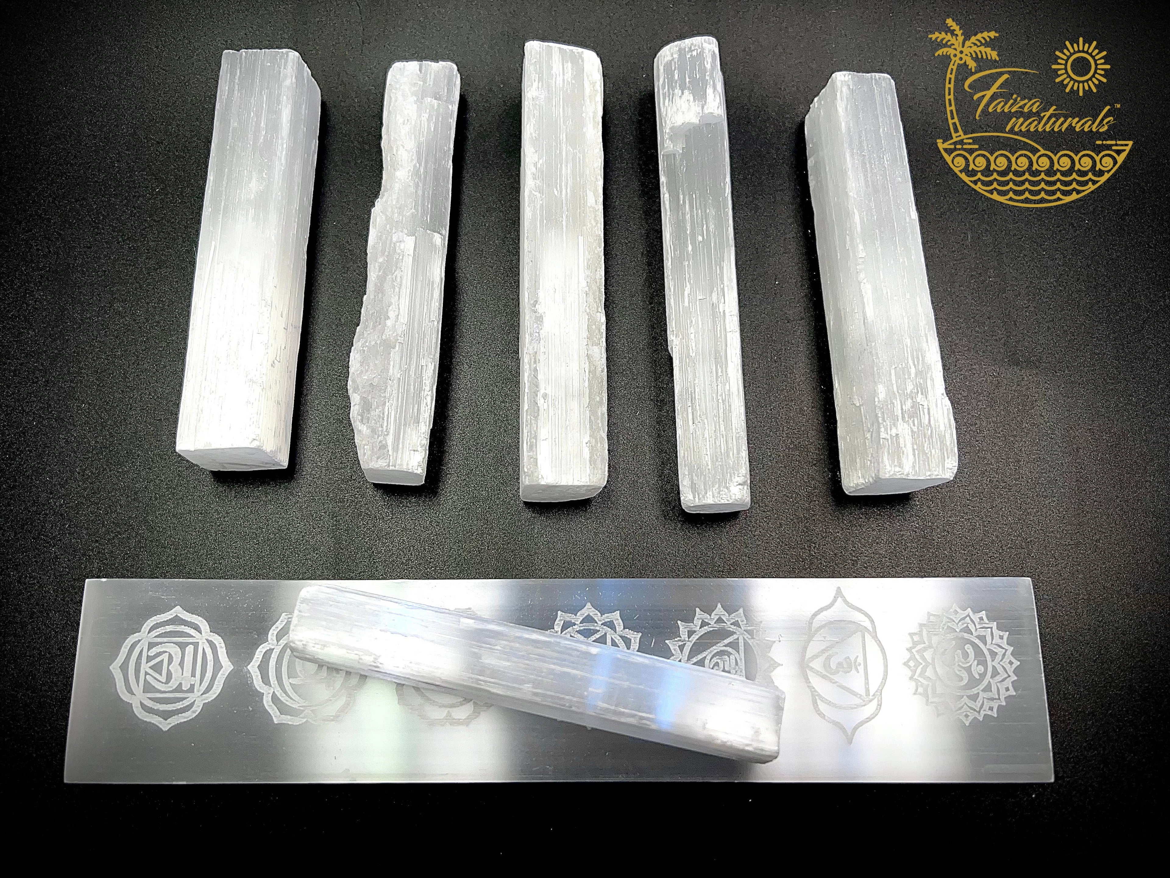 Selenite Crystal Wand (4 inch)  Imported from Morocco (1 piece)