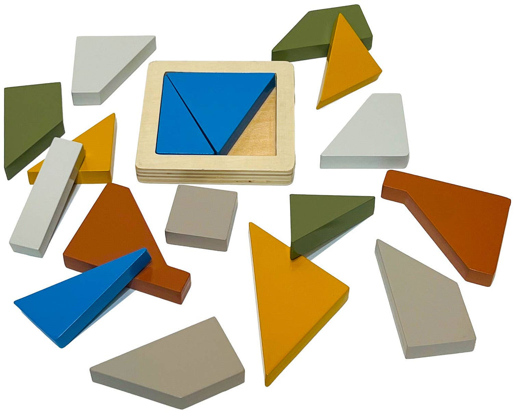 Abstract Wooden Puzzle - 18 Pc Set