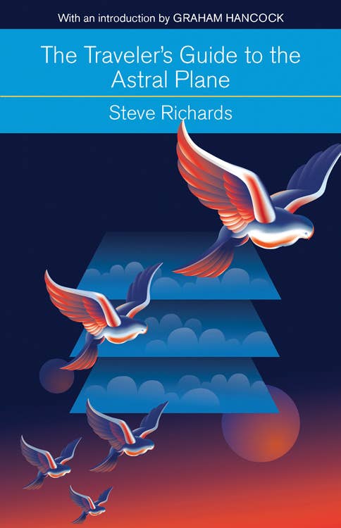 Book cover of 'The Traveler's Guide to the Astral Plane' with a pyramid and birds design.